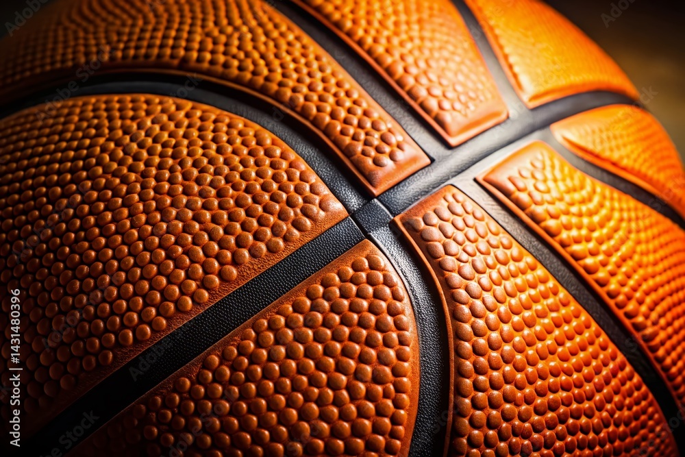 Fototapeta premium Close-up Macro Shot of a Basketball's Textured Surface