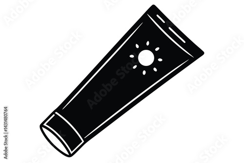 sunblock tube silhouette vector illustration
