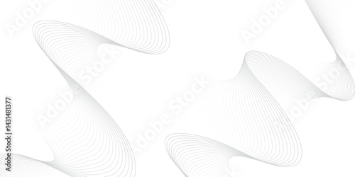 Abstract white and gray line dynamic creative smooth beautiful space digital composite sound and wave bland line. technical flowing web science tech geometric concept lines design. 