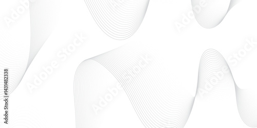 Abstract white and gray line dynamic creative smooth beautiful space digital composite sound and wave bland line. technical flowing web science tech geometric concept lines design. 