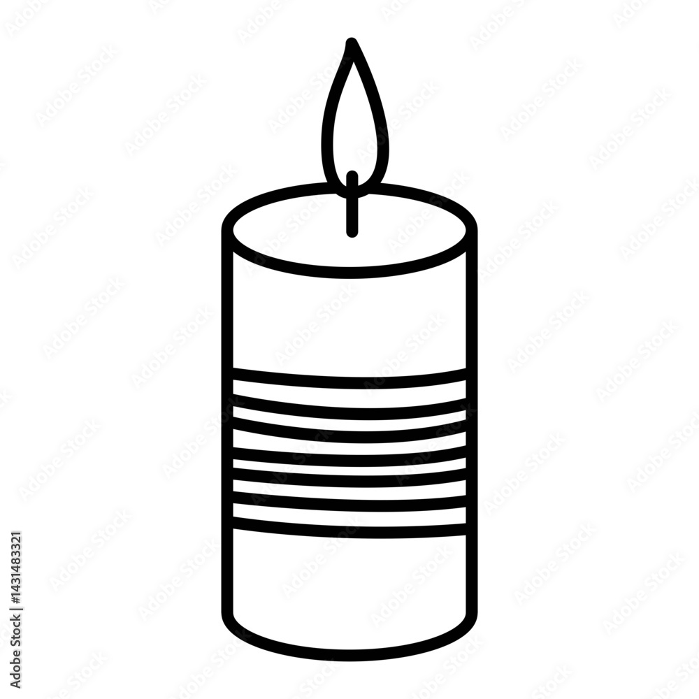 Simple lantern illustration with a candle inside and glass panels, outlined in black, perfect for cozy, festive, winter, or holiday design projects. Simple lantern illustration with a candle inside and glass panels, outlined in black, perfect for cozy, festive, winter, or holiday design projects.