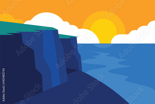 coastal-cliffs-with-the-sun-rising-above-the-ocean.eps