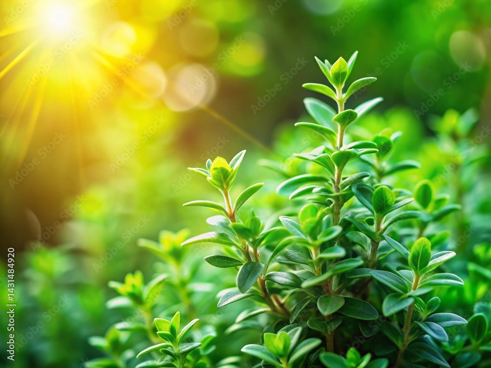 Close-up of Thyme Plant in Garden, Aromatic Herb, Culinary Herb, Fragrant Leaves, Garden Photography Close-up of Thyme Plant in Garden, Aromatic Herb, Culinary Herb, Fragrant Leaves, Garden Photography