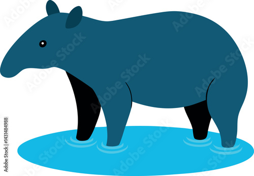 vector illustration of a tapir