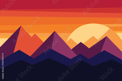 colorful-sunrise-sky-over-rugged-peaks--