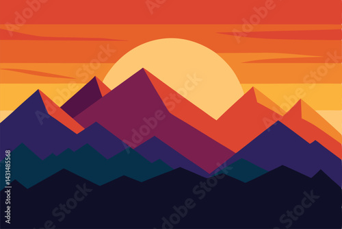 colorful-sunrise-sky-over-rugged-peaks--
