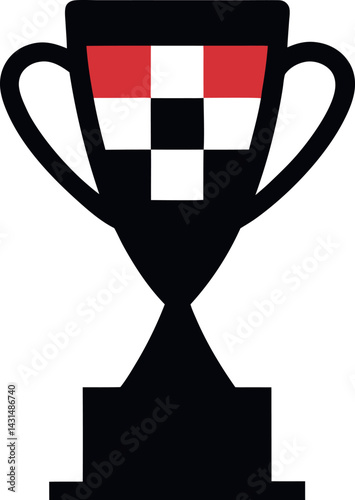winner cup with red ribbon