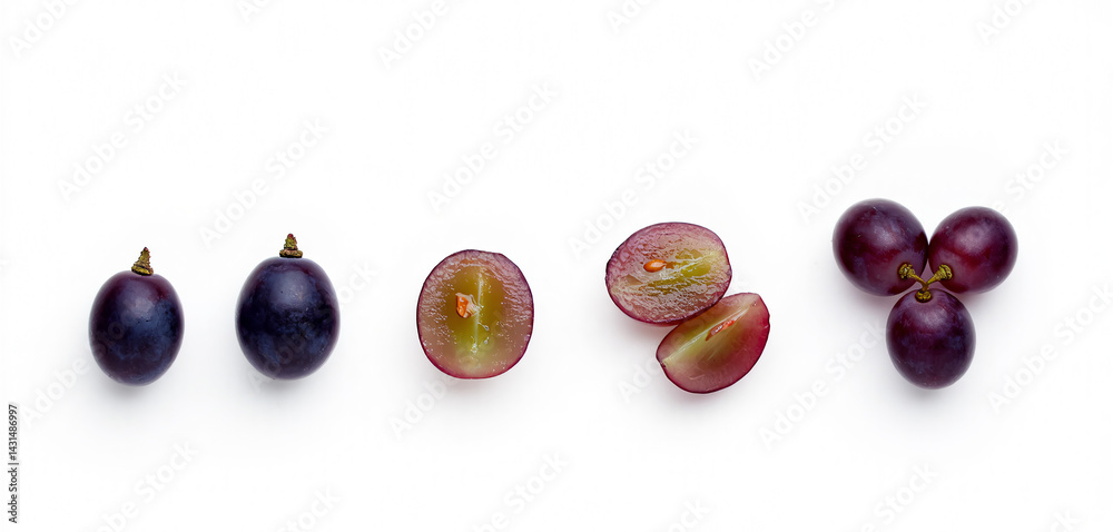 slice of grapes on white background slice of grapes on white background