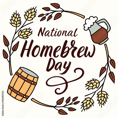 NATIONAL HOMEBREW DAY vector illustration