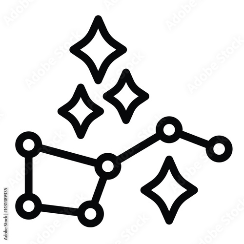 Star constellation line icon, cosmos concept. Vector graphics. Space sky, stars sign on white background, style for mobile or design.