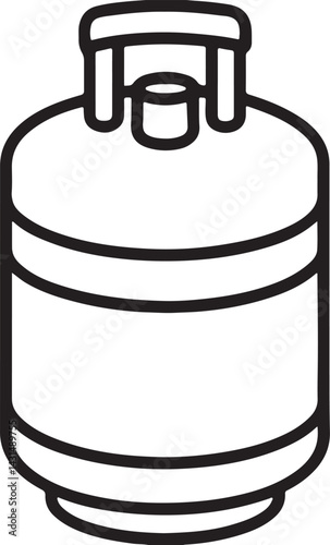 cooking gas cylinder line art, black outline, vector and illustration, coloring book page line art drawing
