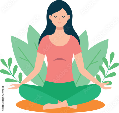 woman meditating in yoga pose
