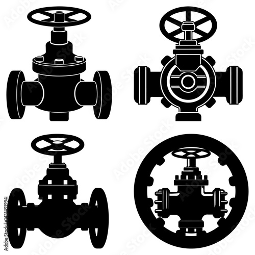 Control Valve silhouette vector