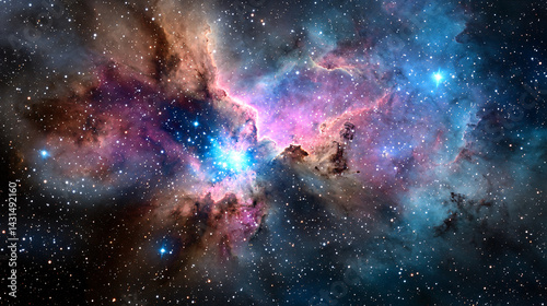 Cosmic Symphony of Stellar Nursery Galactic Canvas Radiance Universe Nebula Space Starry Artwork photo