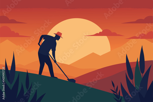 farmer-harvesting-summer-crops-at-sunset-- 