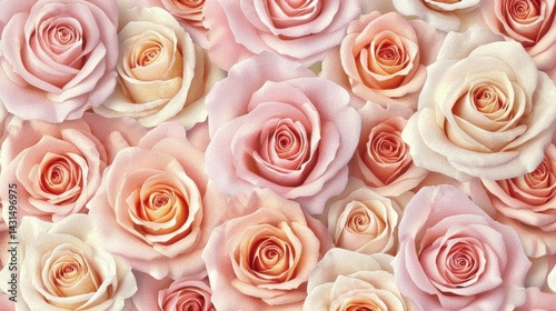 Romantic watercolor roses create a soft and dreamy background, perfect for weddings, invitations, or adding a touch of elegance and beauty to any project.