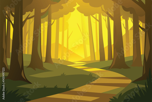 forest-glade-illuminated-by-golden-sunlight-