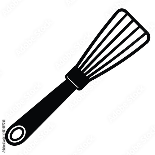 basting brush silhouette vector illustration