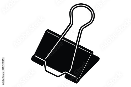 binder clip silhouette vector illustration