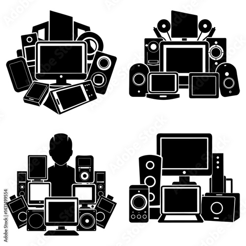 Consumer Electronics silhouette vector