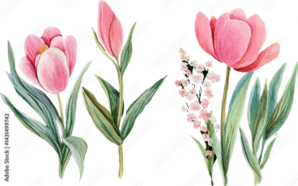 Obraz premium bouquet of pink tulips