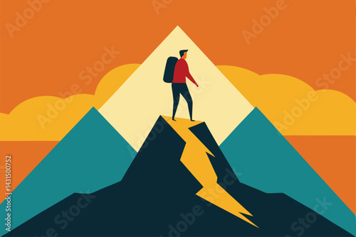 hiker-on-top-of-a-rugged-mountain-peak-