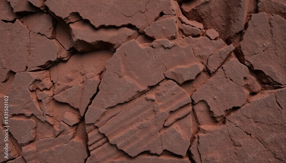 Cracked, reddish-brown earth surface Cracked, reddish-brown earth surface
