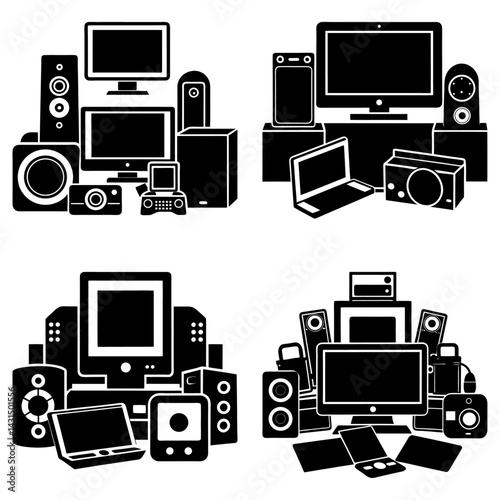 Consumer Electronics silhouette vector