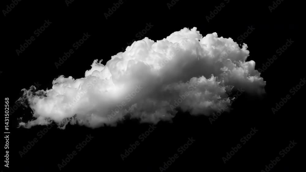 Solitary cloud against night sky animated overlay, transparent 4K video, alpha channel, ProRes 4444 Solitary cloud against night sky animated overlay, transparent 4K video, alpha channel, ProRes 4444