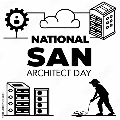NATIONAL SAN ARCHITECT DAY vector illustration