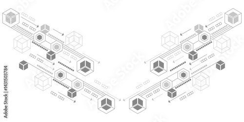 Technological white background. Abstract background of hexagons. Futuristic digital technology banner. Vector illustration.