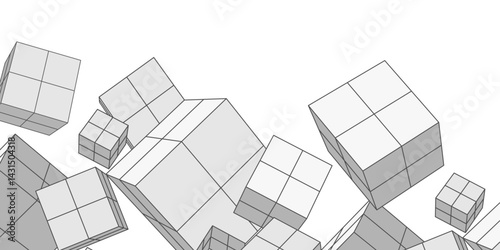Geometric cubes and squares. Abstract background from geometric shapes. Vector illustration.
