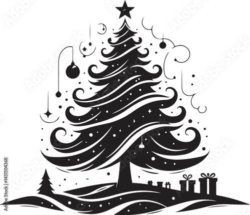 Christmas Silhouette Set with Tree, Ornaments, and Holiday Icons

Black and White Christmas Clipart Collection with Festive Elements

Vector Silhouette Bundle of Christmas Decorations and Tree

