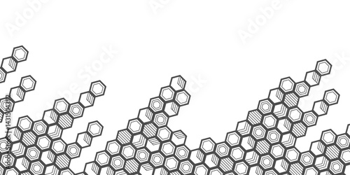 Technological background. Abstract background of hexagons. Futuristic digital technology banner. Vector illustration.