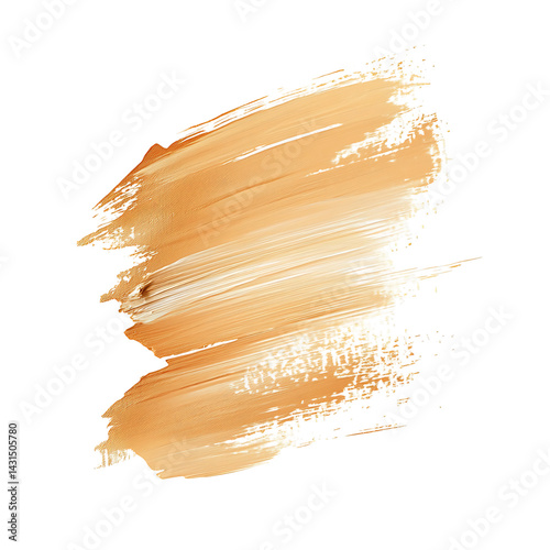 Obraz na płótnie Beige acrylic brush stroke on transparent background w salonie