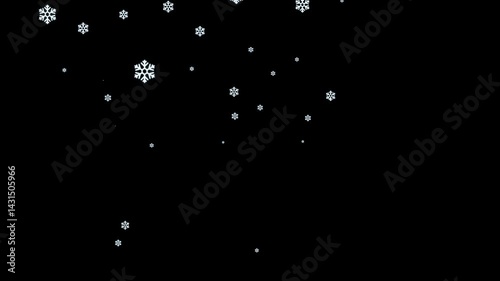 white snow flake falling on black background