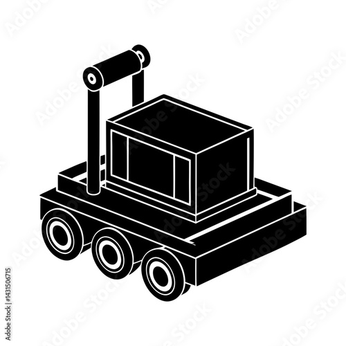 Automated Guided Vehicle (AGV) silhouette vector