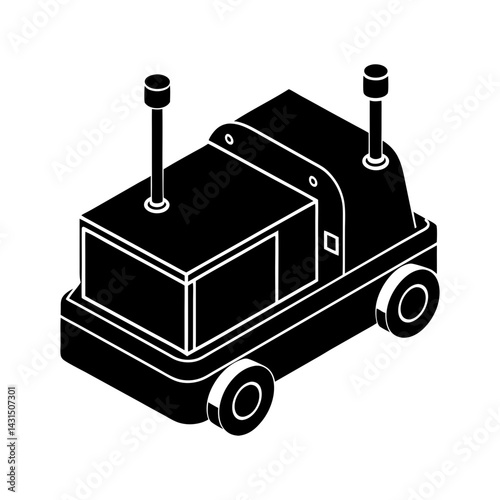 Automated Guided Vehicle (AGV) silhouette vector