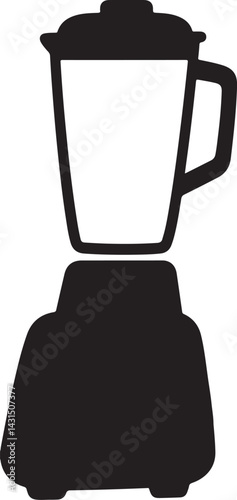 Countertop food blender icon silhouette, food processor icon vector illustration