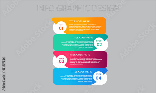 Five Step Infographic design element template for presentation , info graphic illustration , Can be used for process diagram, presentations, workflow layout, banner, flow chart, info graph .