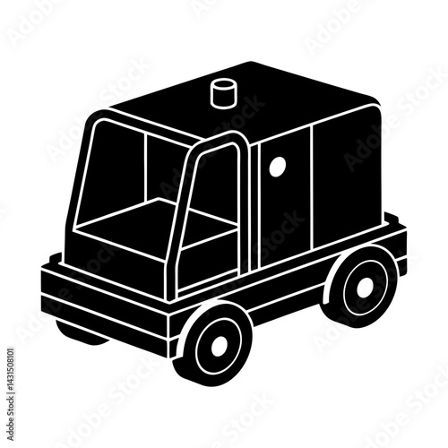 Automated Guided Vehicle (AGV) silhouette vector