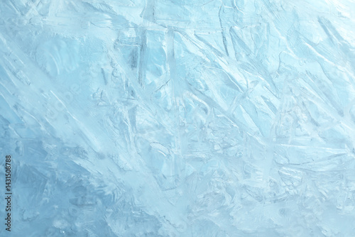 Texture of clear ice as background, closeup
