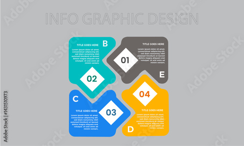 Five Step Infographic design element template for presentation , info graphic illustration , Can be used for process diagram, presentations, workflow layout, banner, flow chart, info graph .