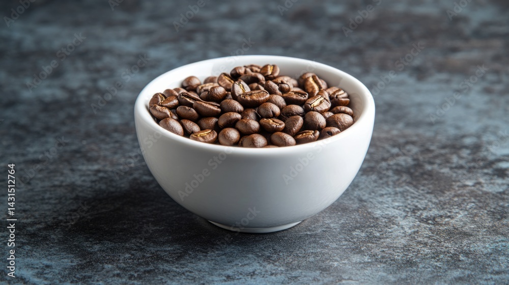 Fototapeta premium Roasted coffee beans in the shape of a heart, centered on a white ceramic mug generative ai