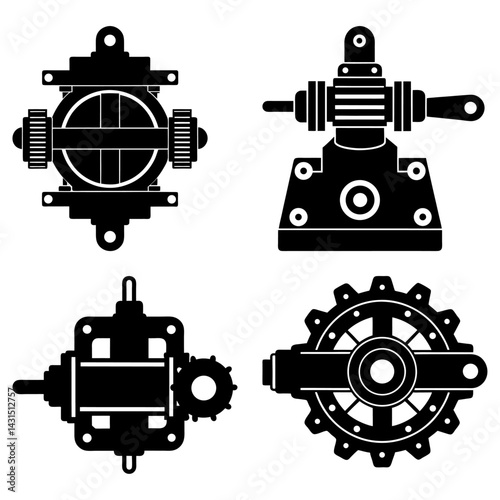 Actuator silhouette vector