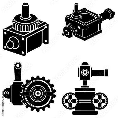 Actuator silhouette vector