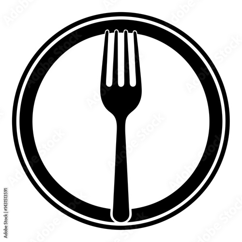 Fork icon on white background 