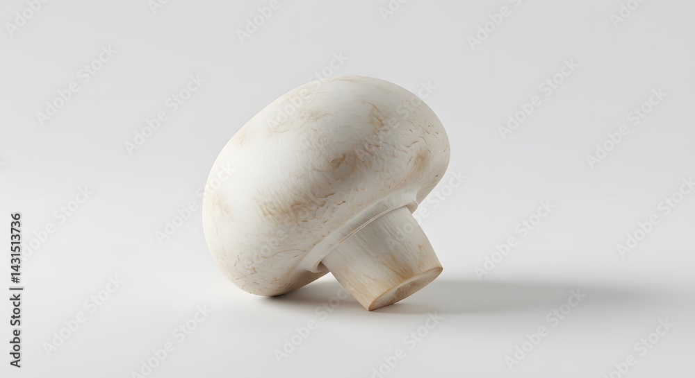 Fototapeta premium Single fresh button mushroom studio photography
