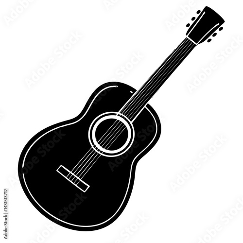 guitar vector icon on white background
