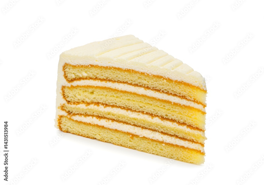 Fototapeta premium Single slice vanilla layer cake photography